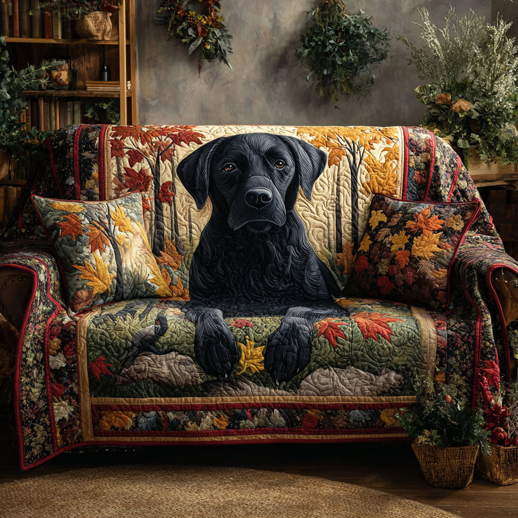 Quilted Sofa Cover with Labrador Retriever