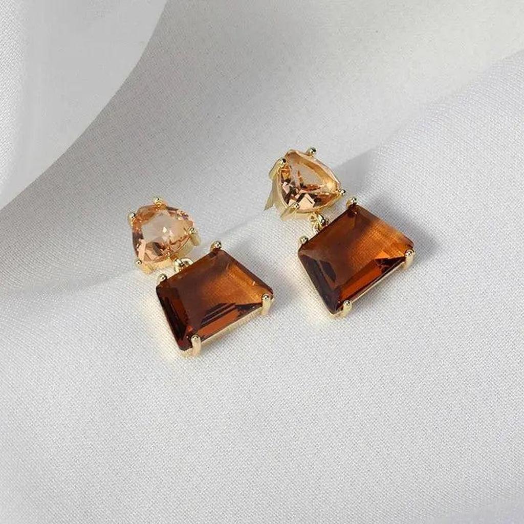 Drop Earrings “Desert Crystal” in Gold
