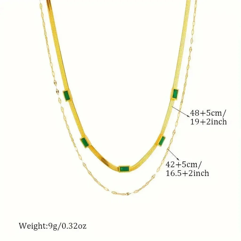 Two-Layer Retro Gold Necklace “Sorella Gem”