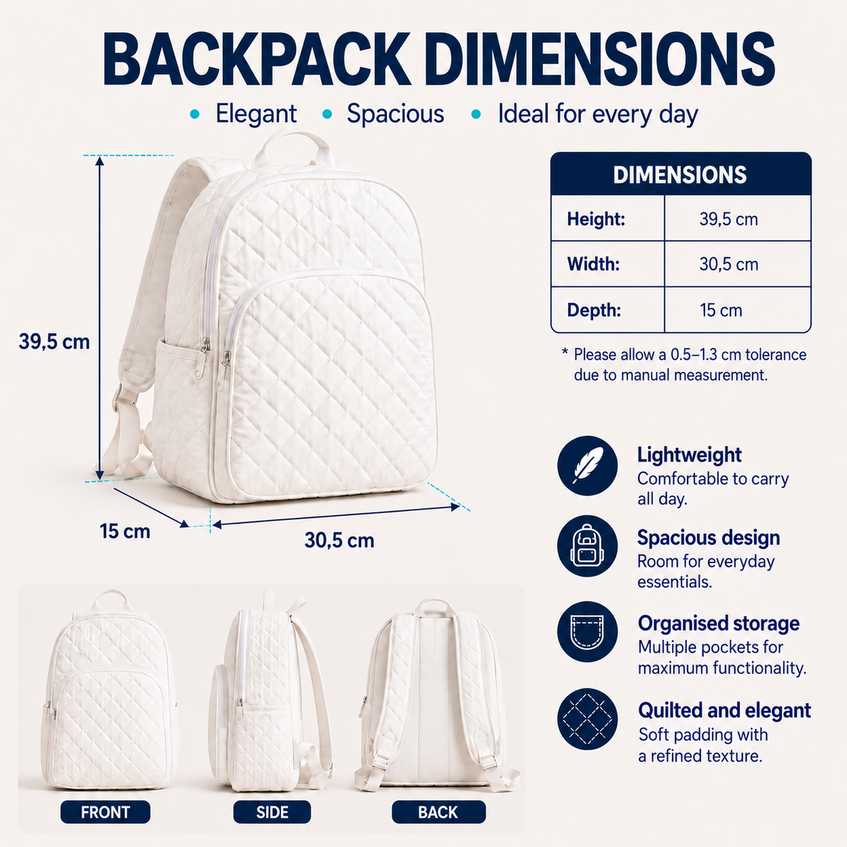 Hippie Camper Van Quilted Backpack