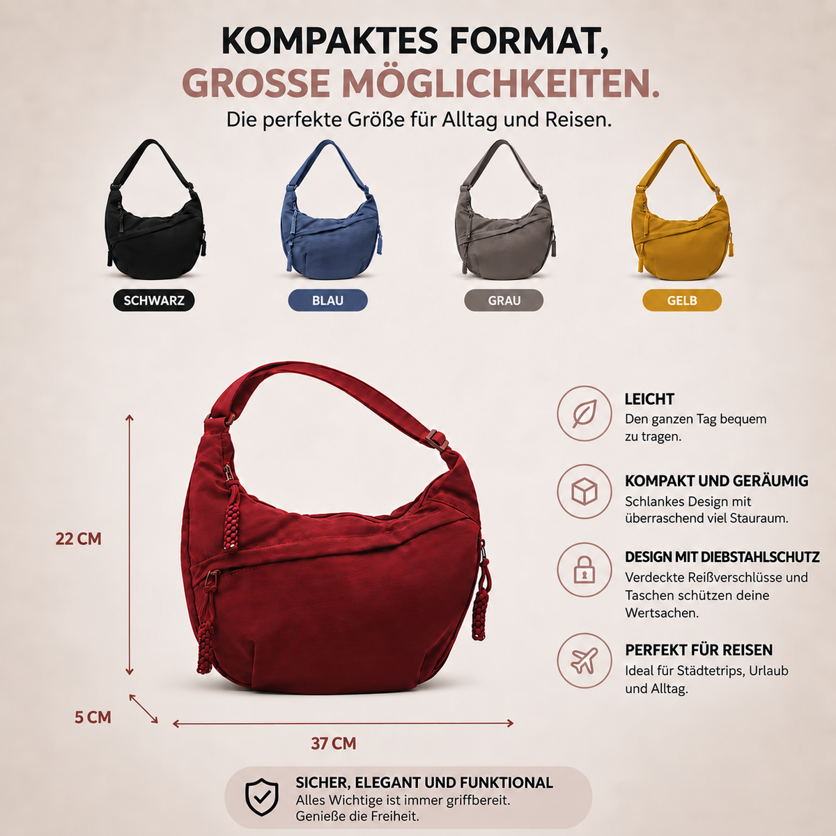 Lena | Shoulder Bag in Black