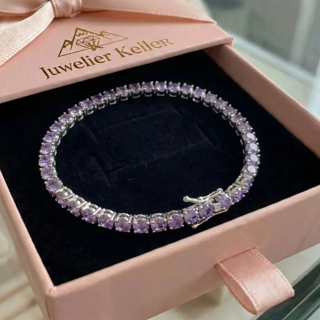 Tennis Bracelet with Amethyst