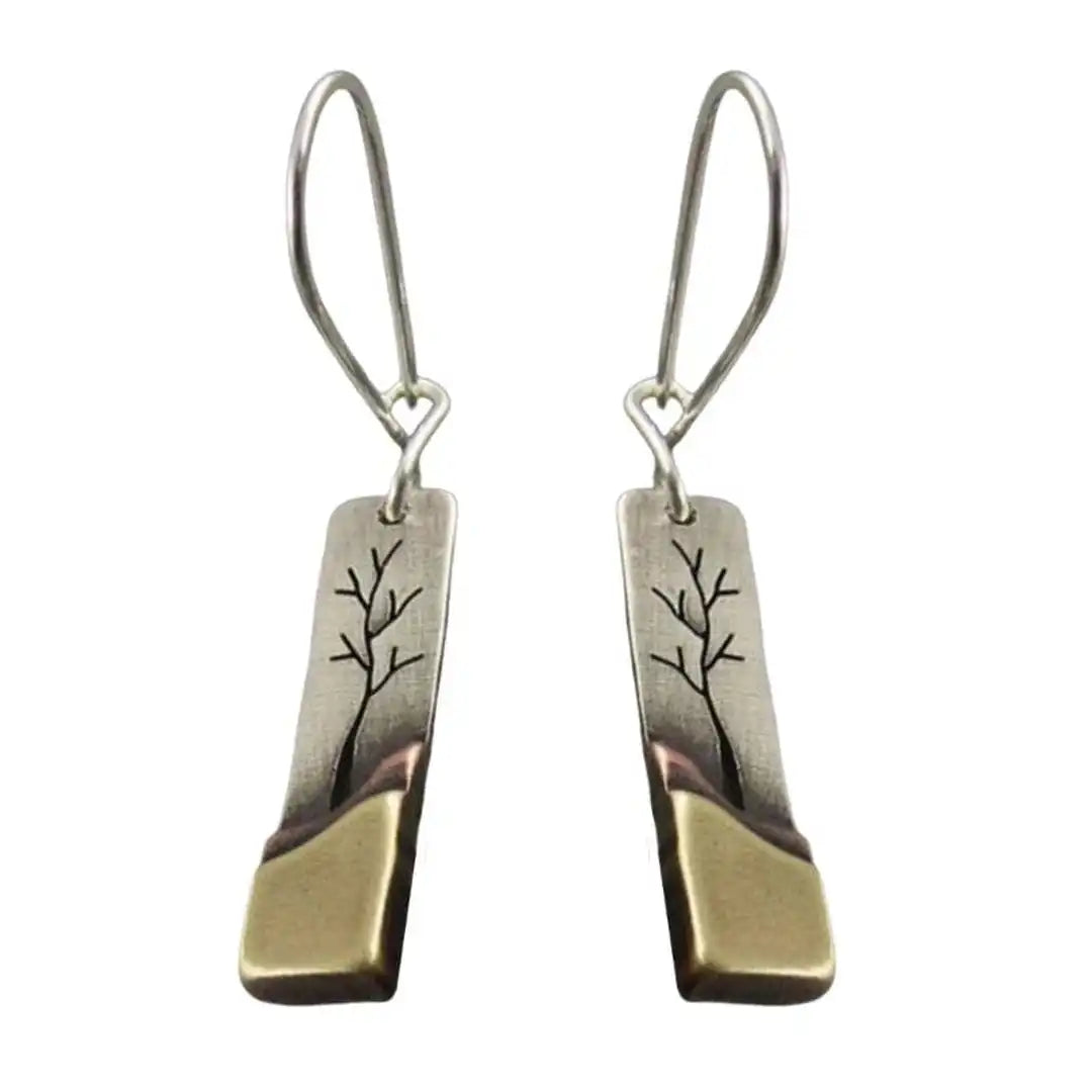 Drop Earrings with Tree Motif