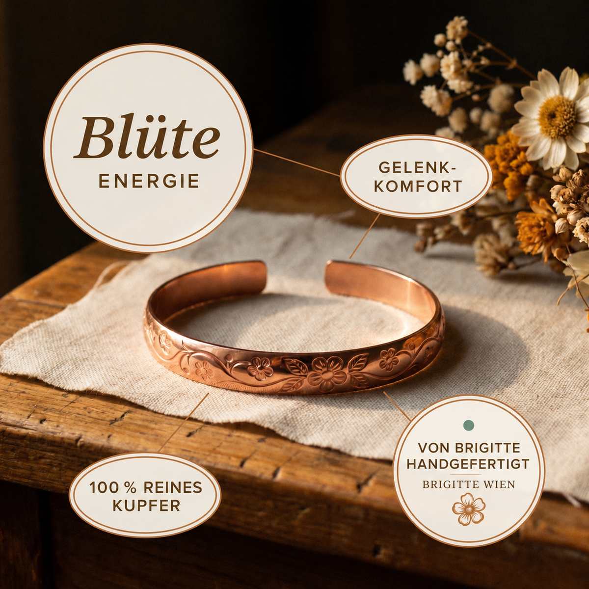 Luma & Reed Copper Bracelet “Blossom”