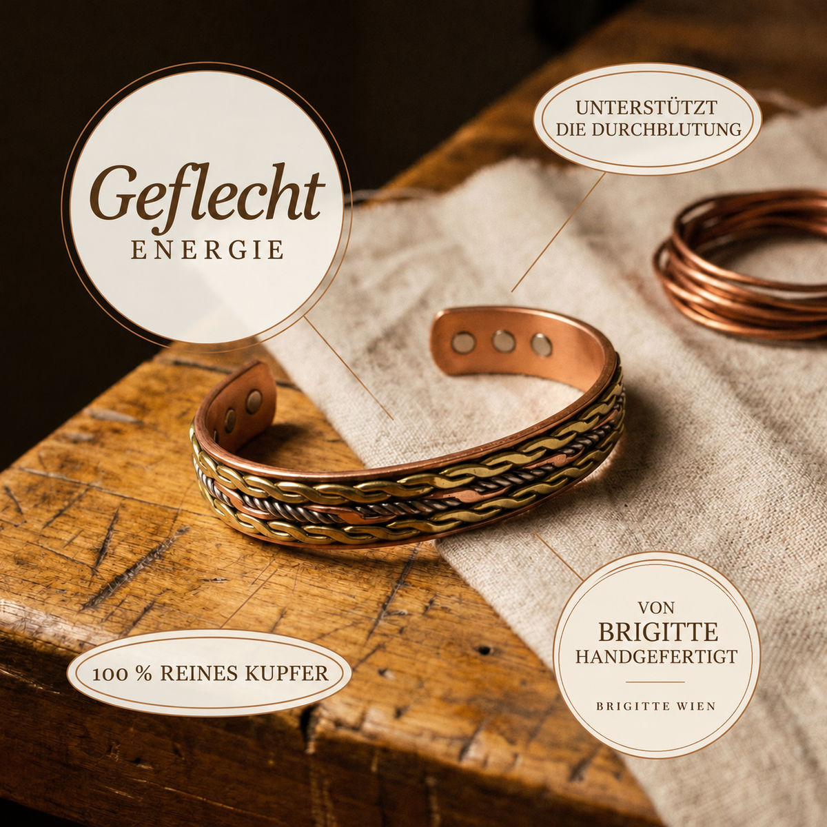 Luma & Reed Copper Bracelet “Weave”