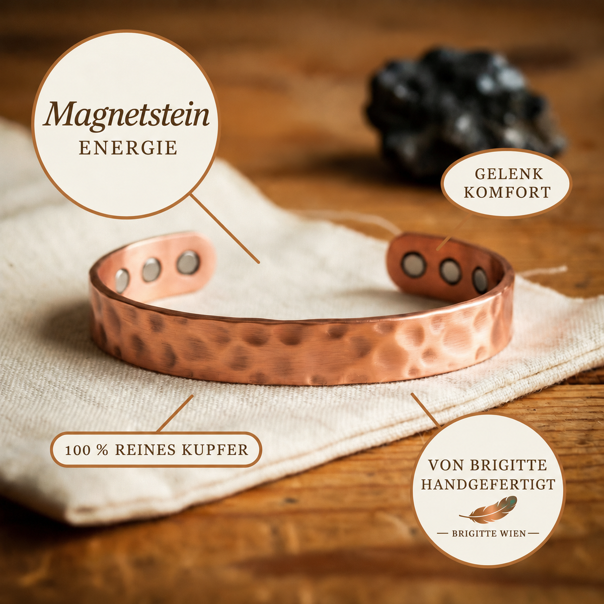 Luma & Reed Copper Bracelet “Lodestone”