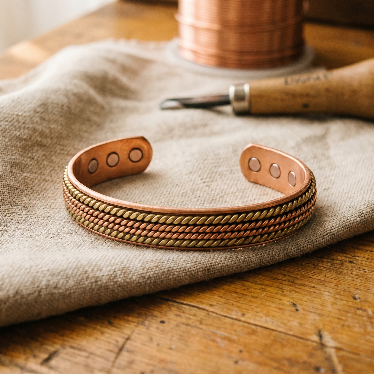 Luma & Reed Copper Bracelet “Forged Weave”