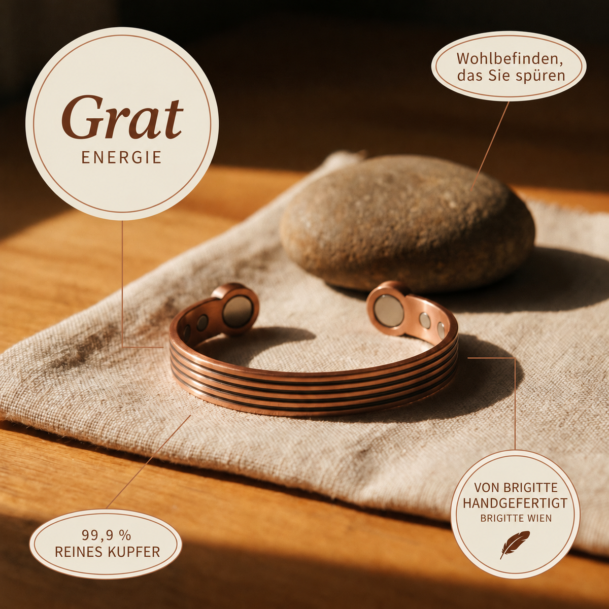 Luma & Reed Copper Bracelet “Ridge”