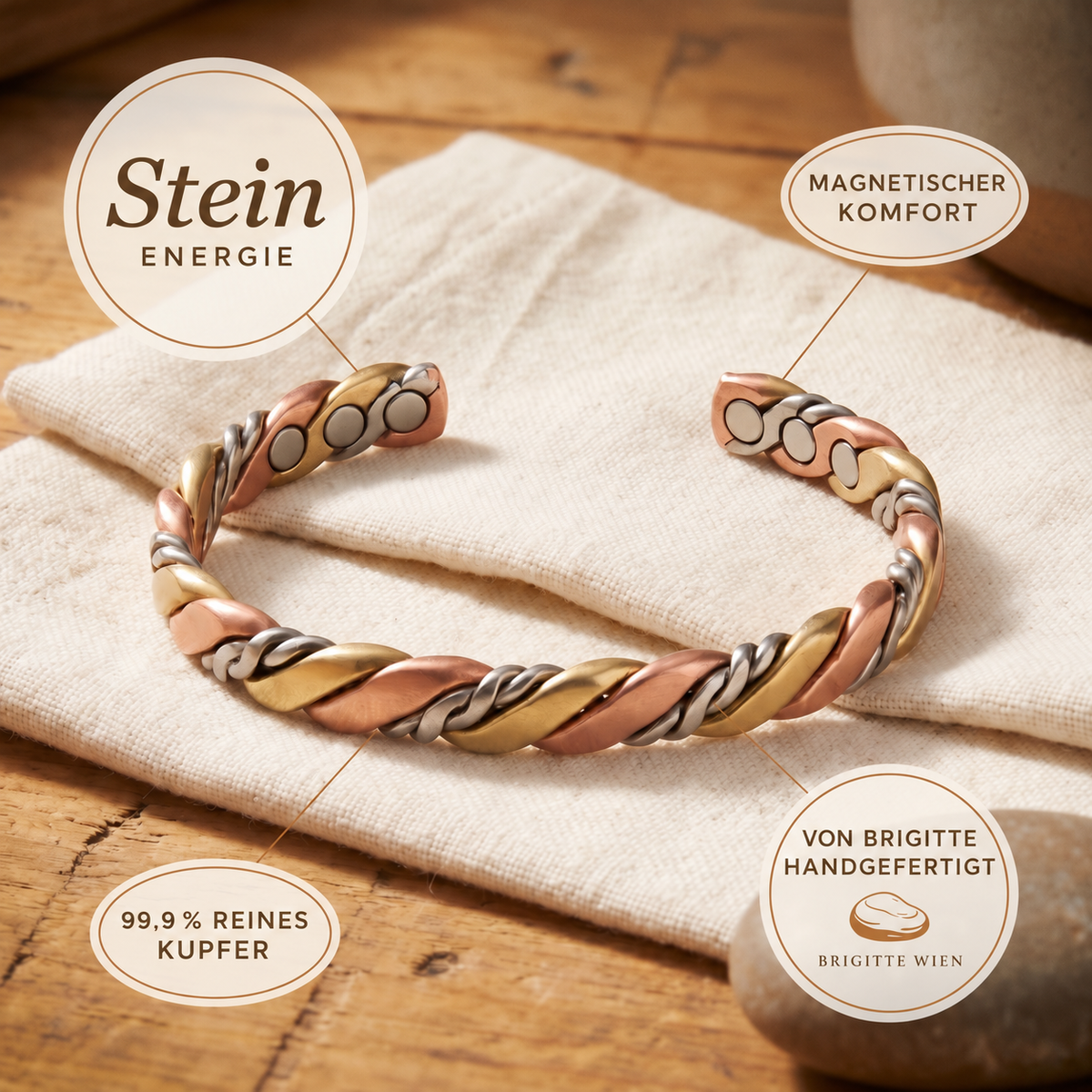 Luma & Reed Copper Bracelet “Stone”