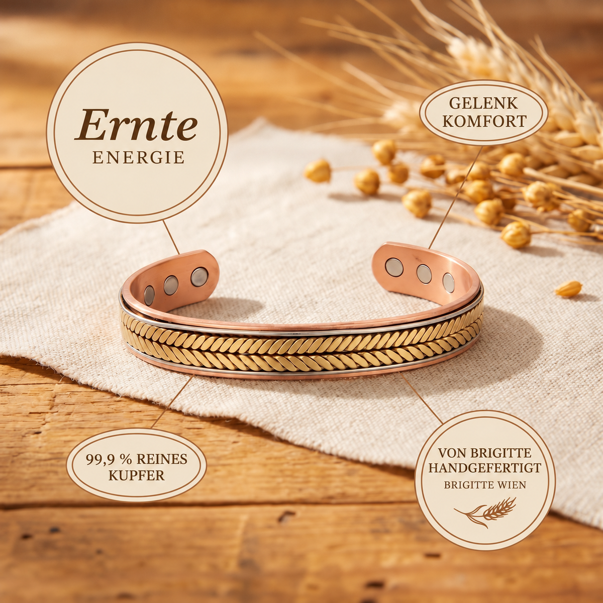 Luma & Reed Copper Bracelet “Harvest”