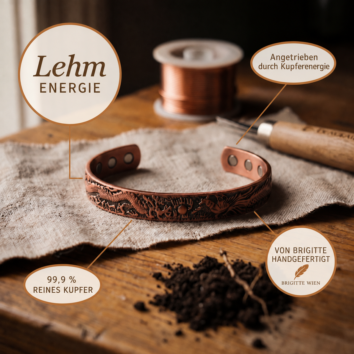 Luma & Reed Copper Bracelet “Clay”