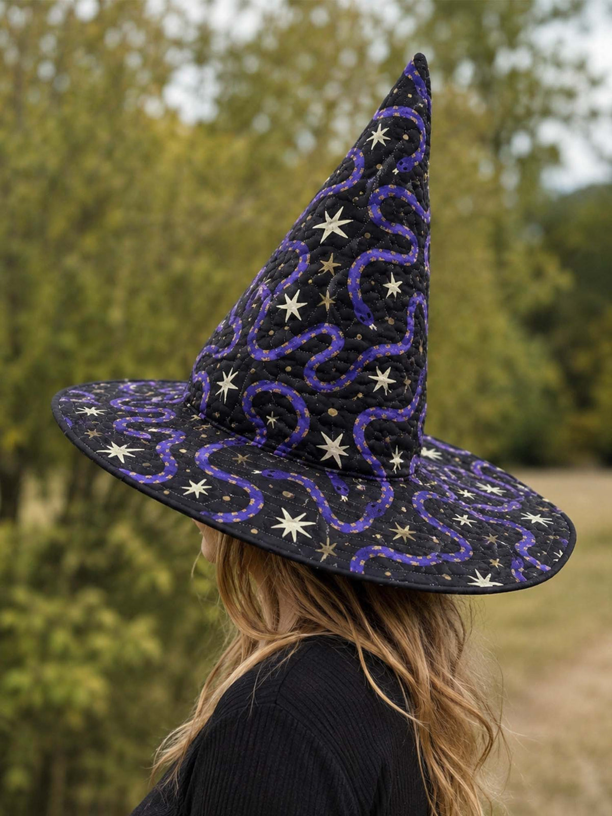 Handmade Quilted Witch Hat – Snake and Dark Magic