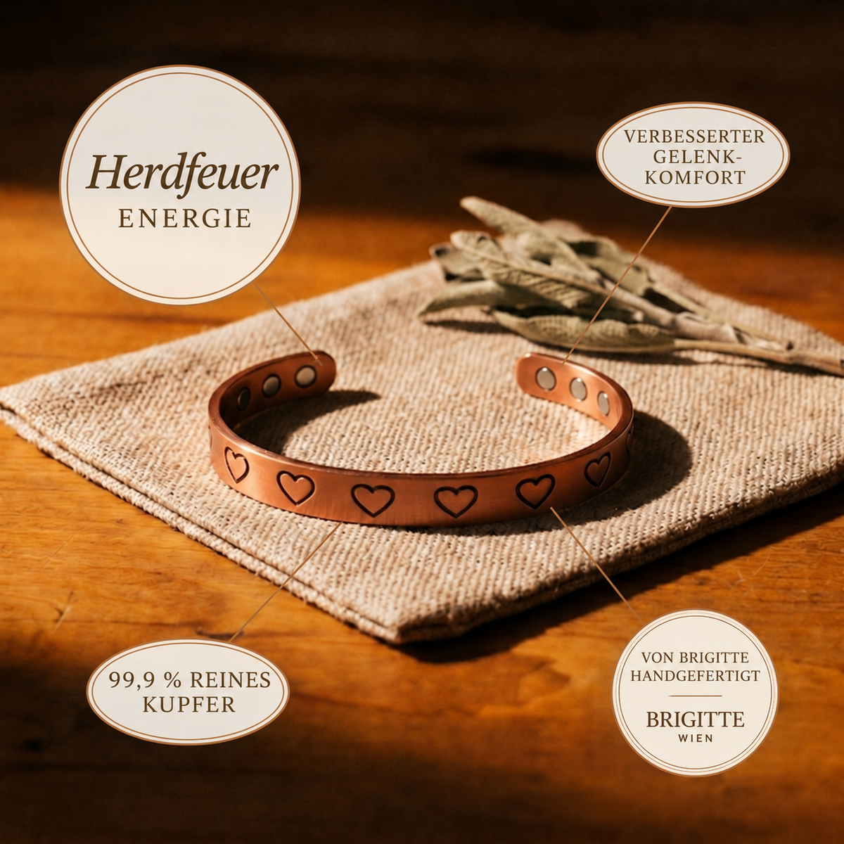 Luma & Reed Copper Bracelet “Hearth Fire”