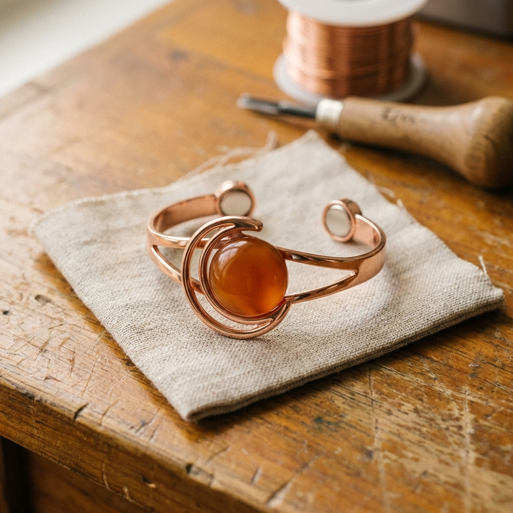 Luma & Reed Copper Bracelet “Sphere Orange”