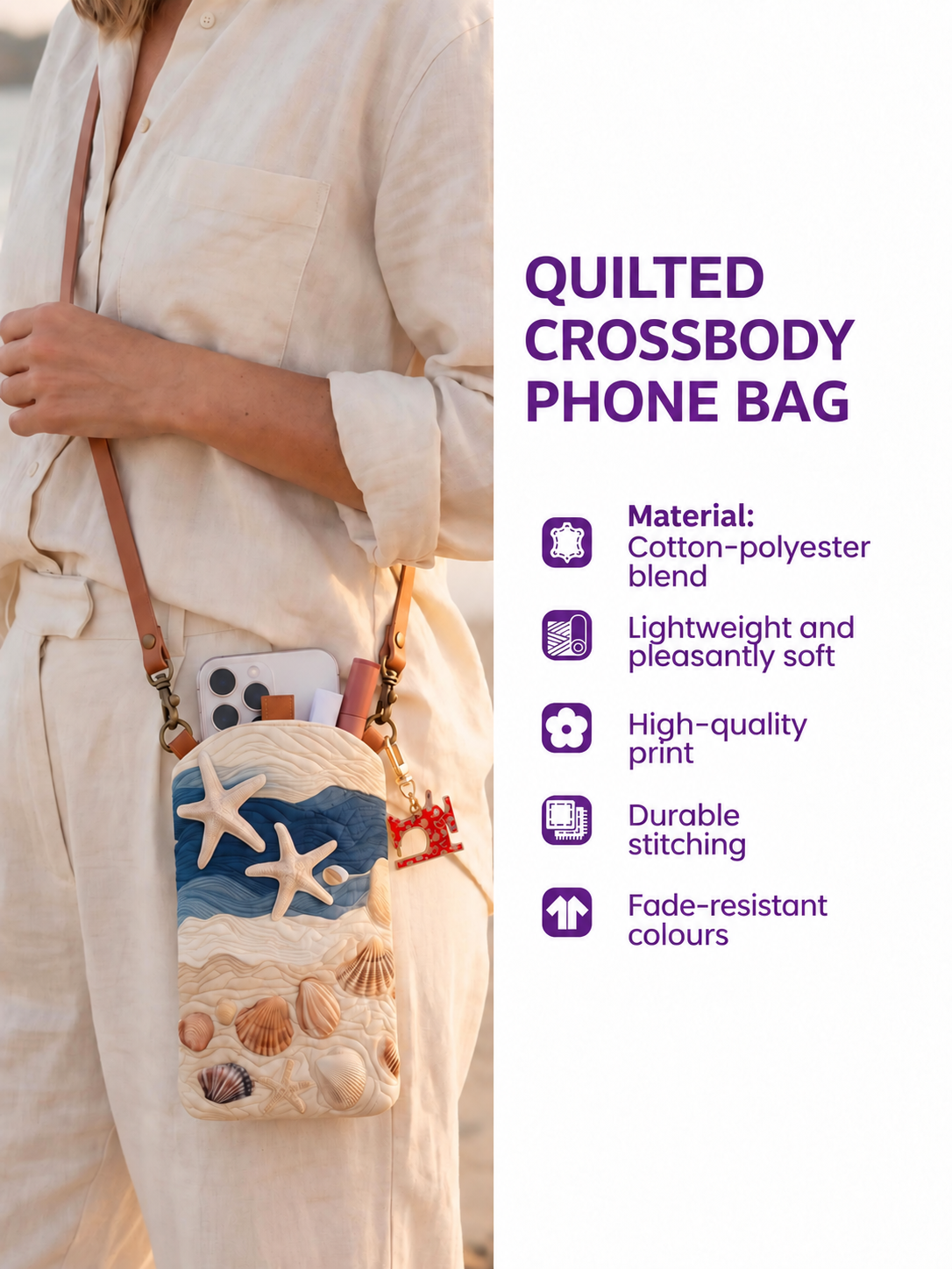 Slim Quilted Phone Crossbody Bag – Haunted House on the Pumpkin Path