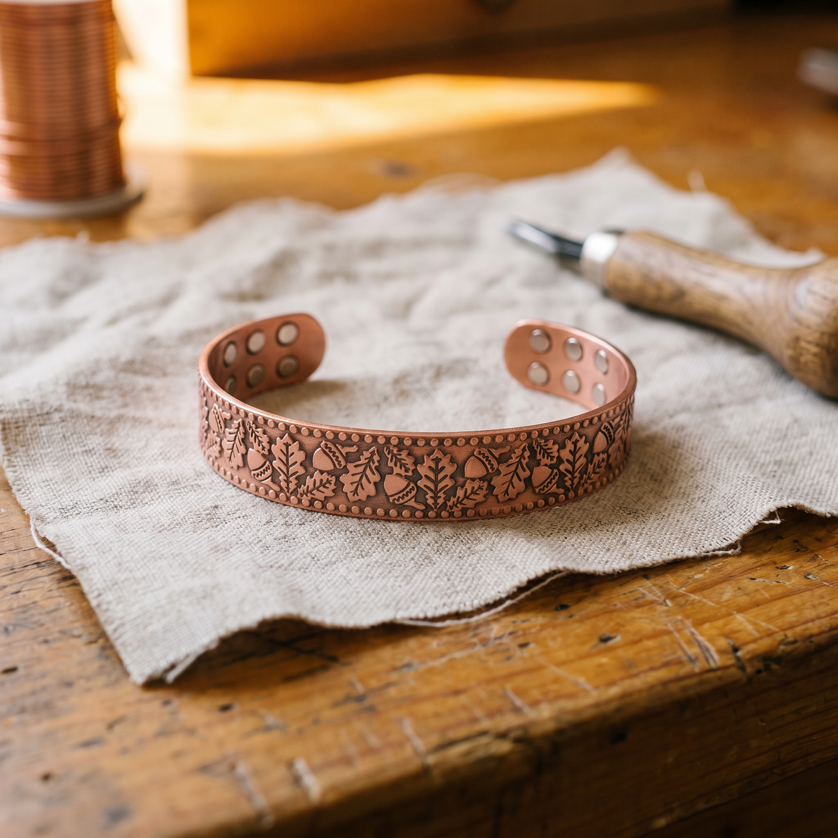Luma & Reed Copper Bracelet “Forest Wood”