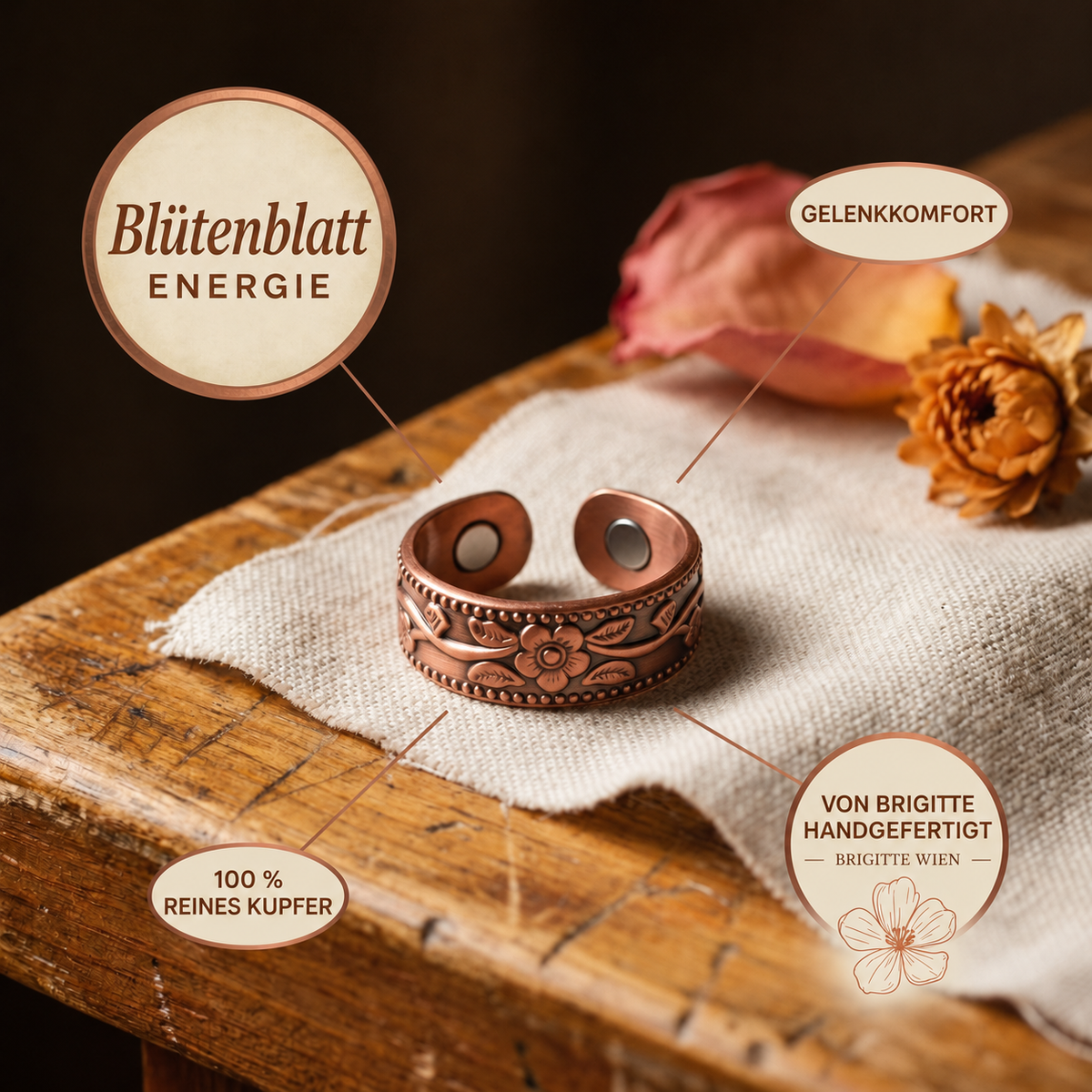 Luma & Reed Copper Ring “Petal”
