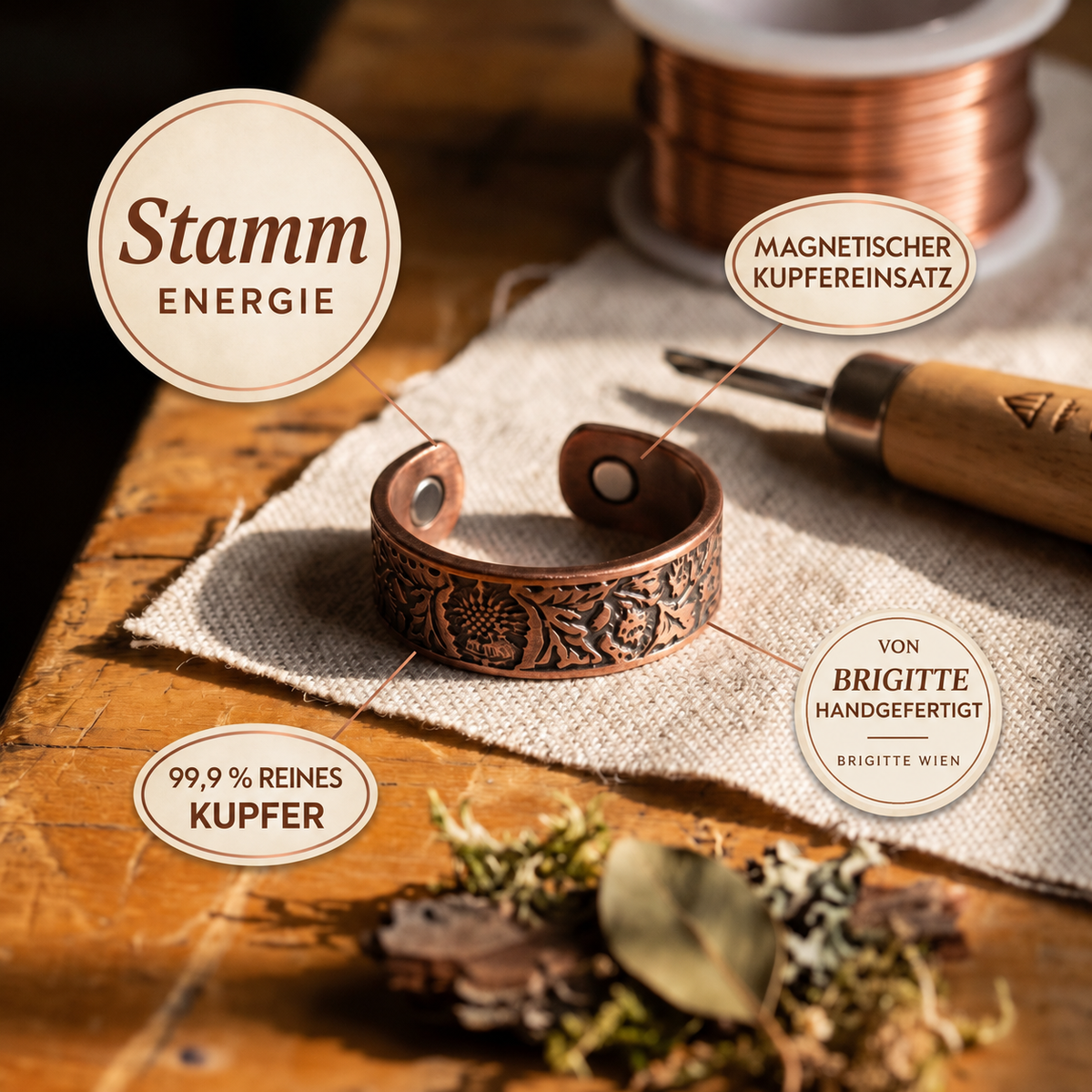 Luma & Reed Copper Ring “Trunk”