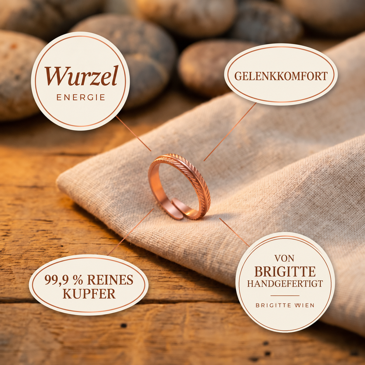 Luma & Reed Copper Ring “Root”