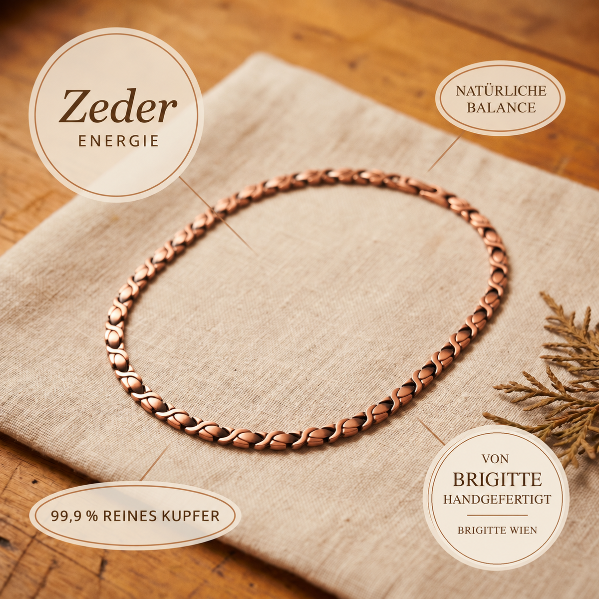 Luma & Reed Copper Necklace “Cedar”