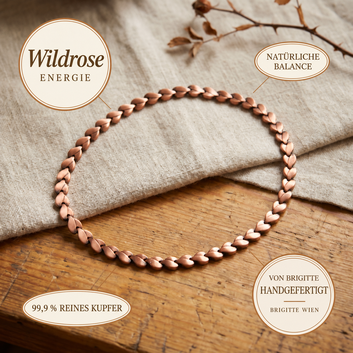 Luma & Reed Copper Necklace “Wild Rose”