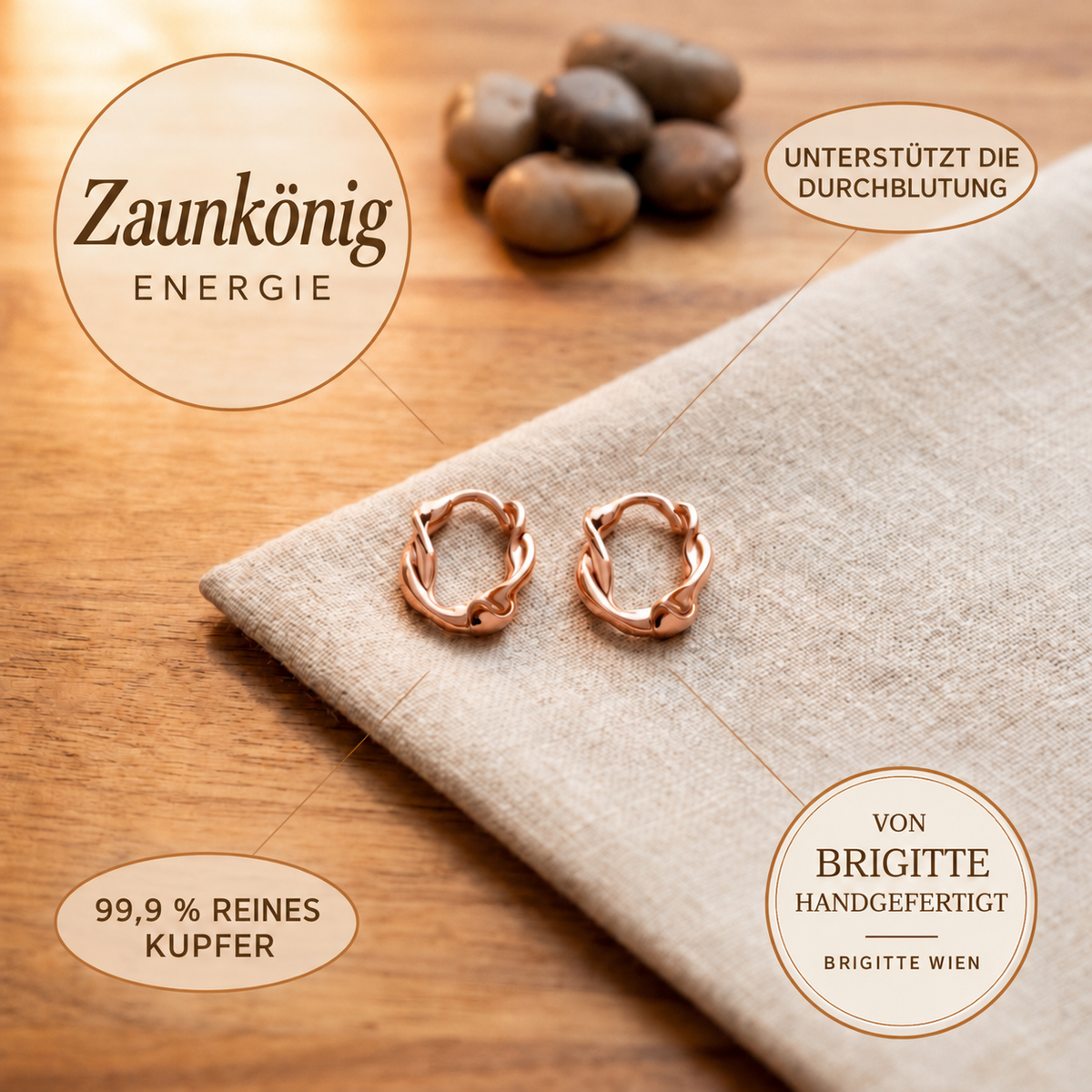 Luma & Reed Copper Hoop Earrings “Wren”