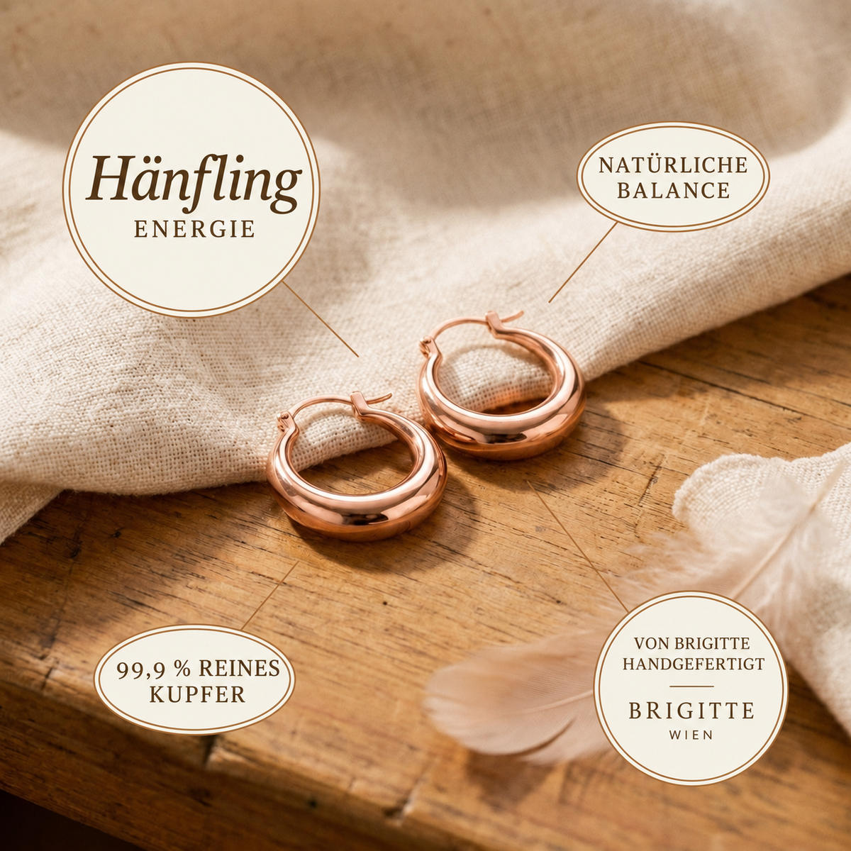 Luma & Reed Copper Hoop Earrings “Linnet”