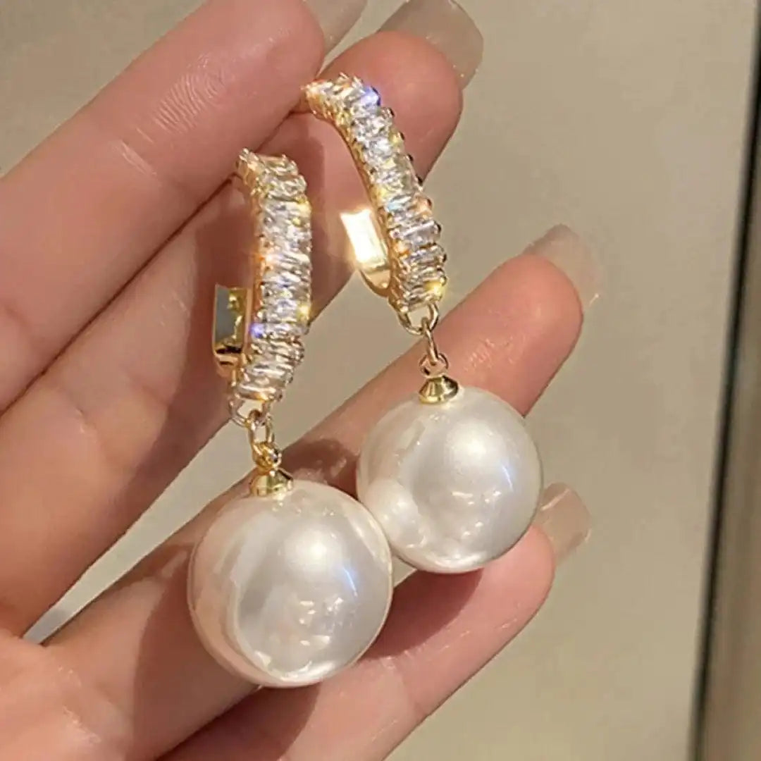 Pearl Earrings with Zirconia