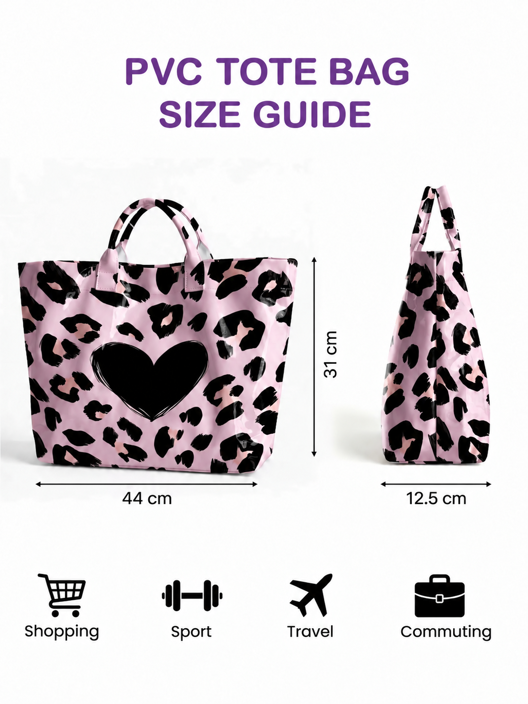 PVC Tote Bag – Black Cat, Pumpkins and Halloween Moon
