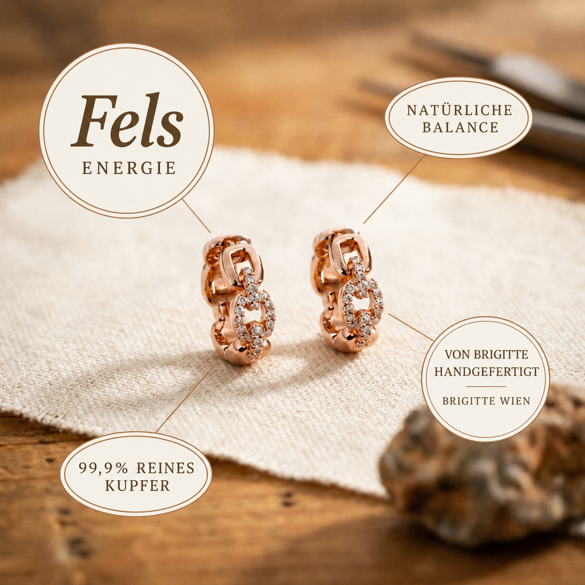 Luma & Reed Copper Earrings “Rock”