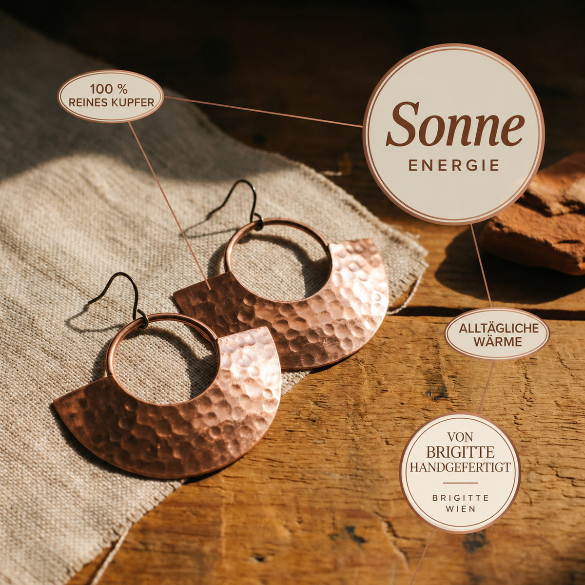Luma & Reed Copper Earrings “Sun”