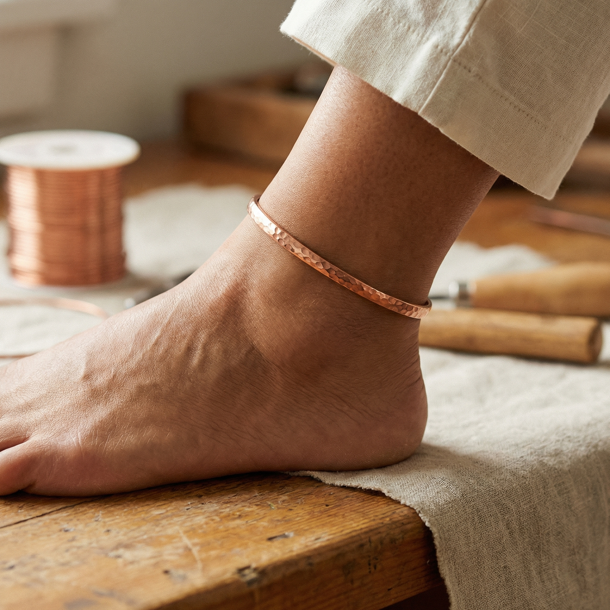 Luma & Reed Copper Anklet “Sand”