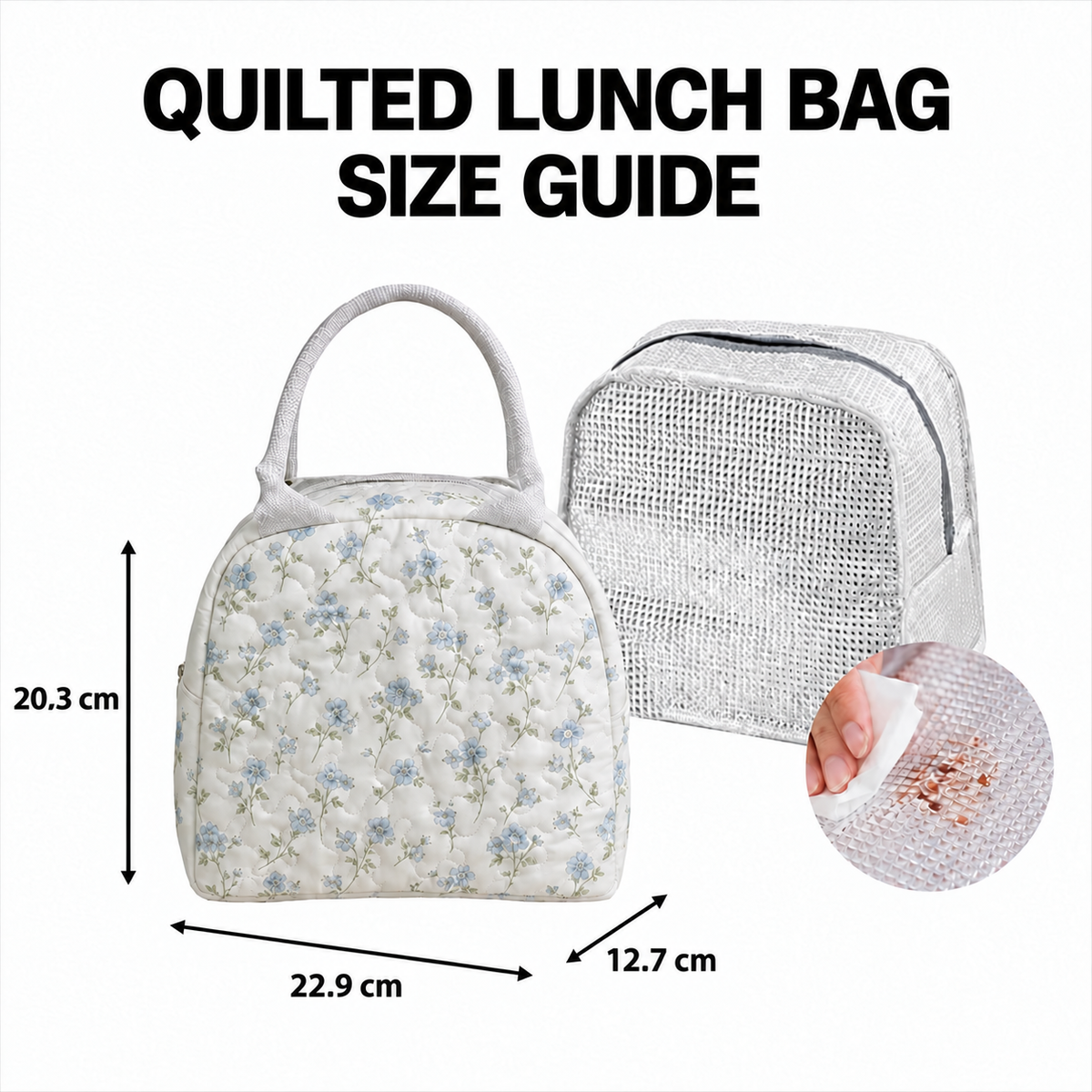 Quilted Lunch Bag – Haunted House and Full Moon