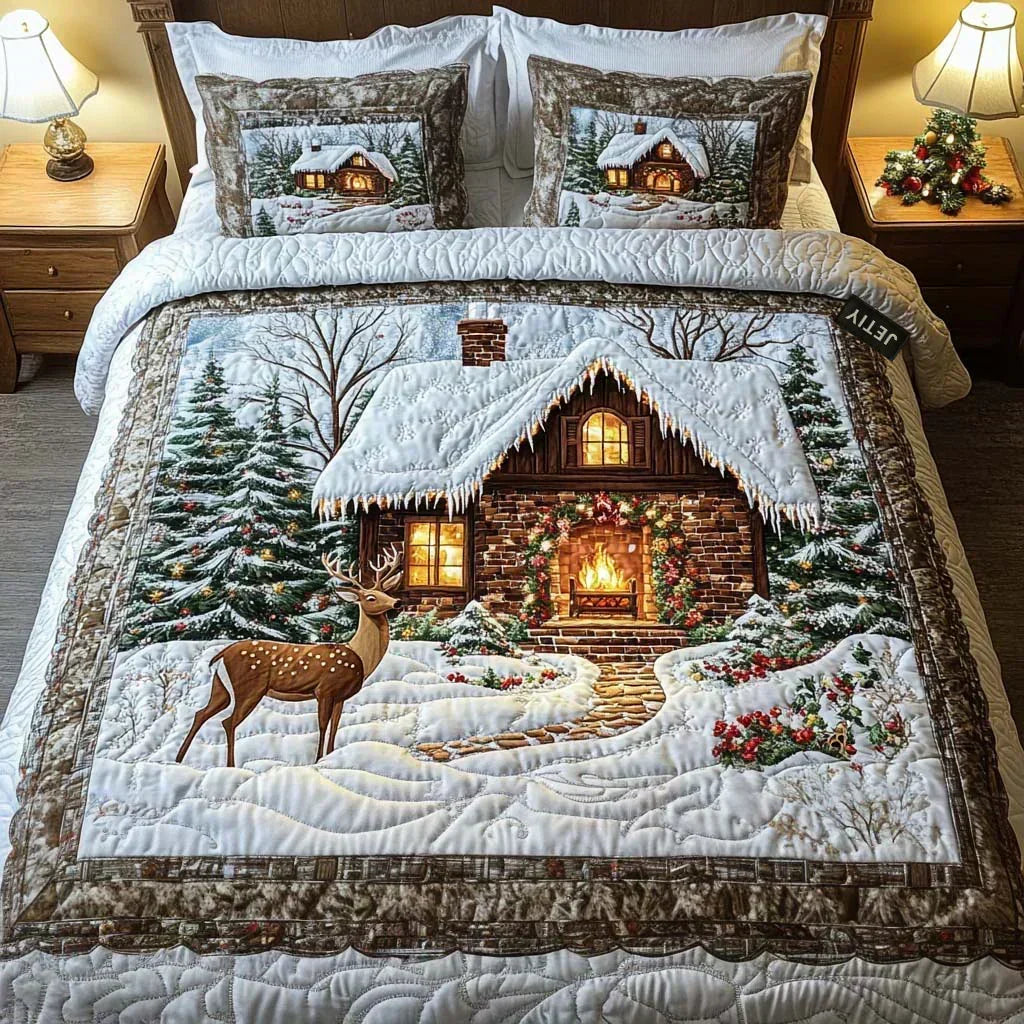 3-Piece Quilted Bedding Set – Cosy Retreat
