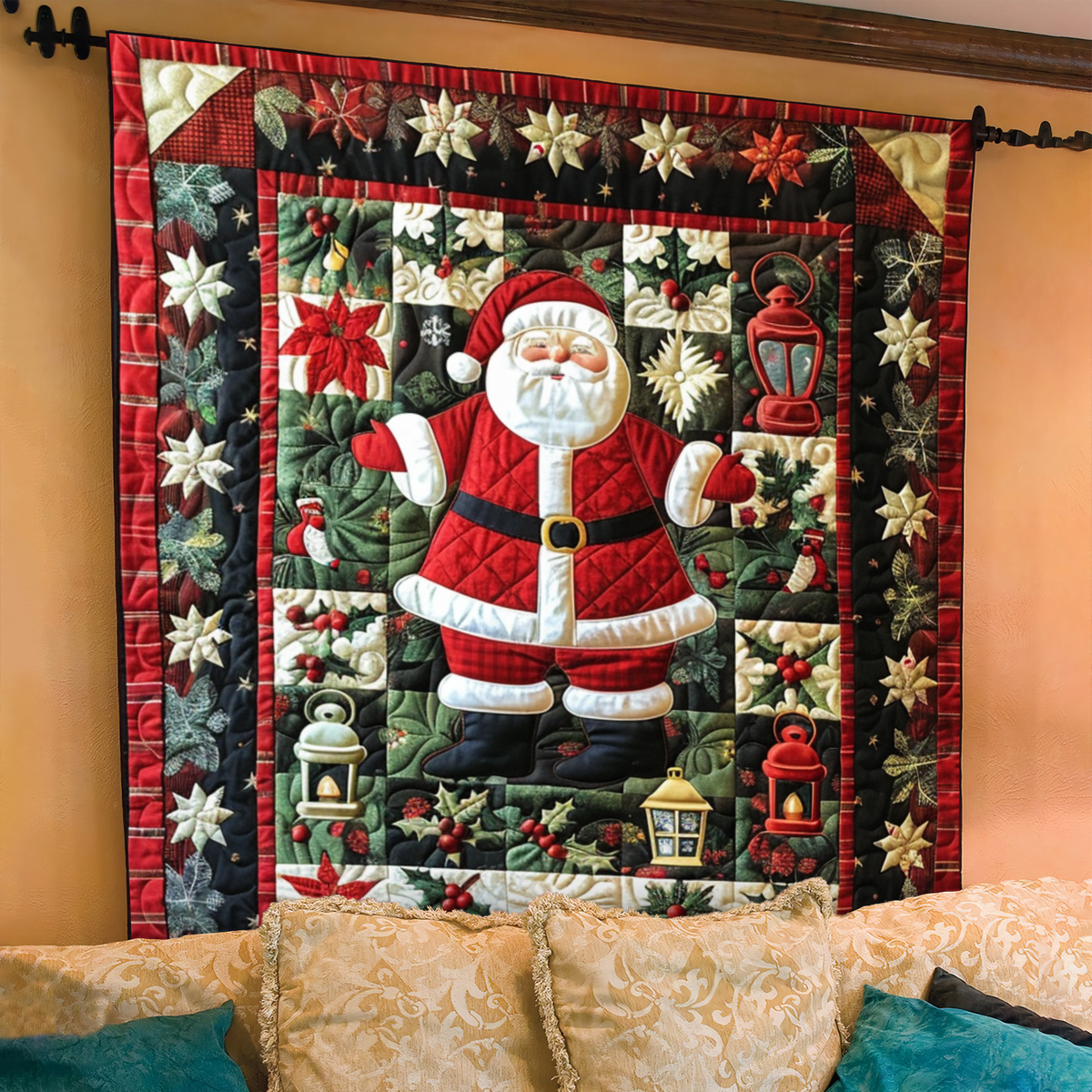 Quilted Blanket with Santa Claus