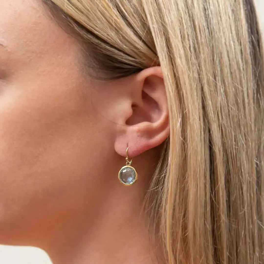 Drop Earrings with Light Blue Crystal