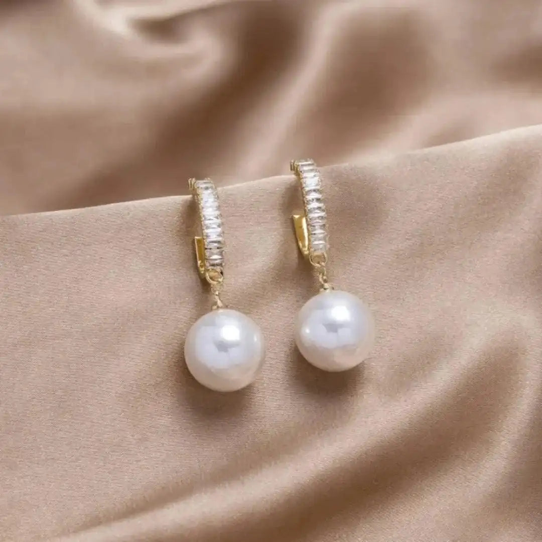 Pearl Earrings with Zirconia