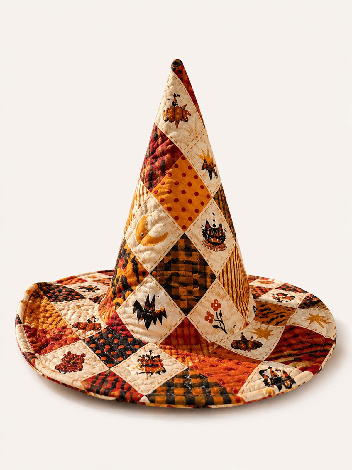 Handmade Quilted Witch Hat – Nostalgic Halloween Patchwork