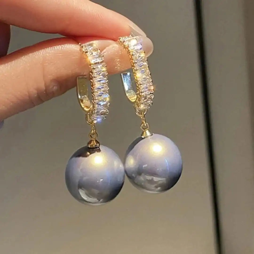 Pearl Earrings with Zirconia