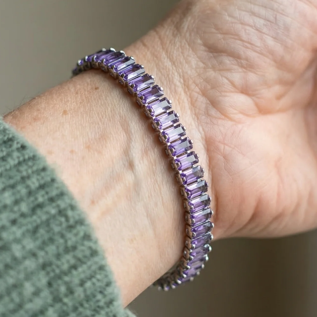 Vertéa Amethyst Tennis Bracelet | White Gold