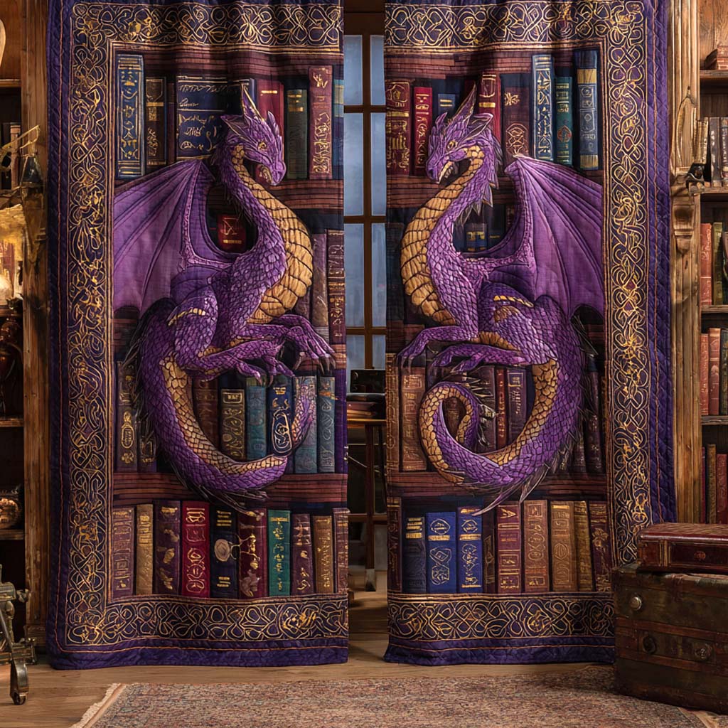 Quilted Curtains – Royal Amethyst Dragon