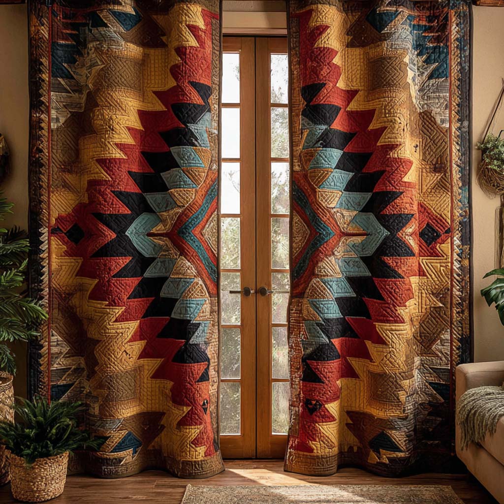 Quilted Curtains in Antique Sandstone