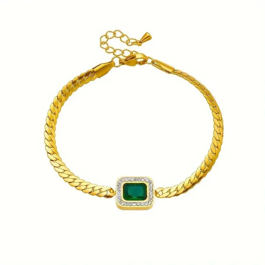 Joanna Bracelet with Emerald Green Stone