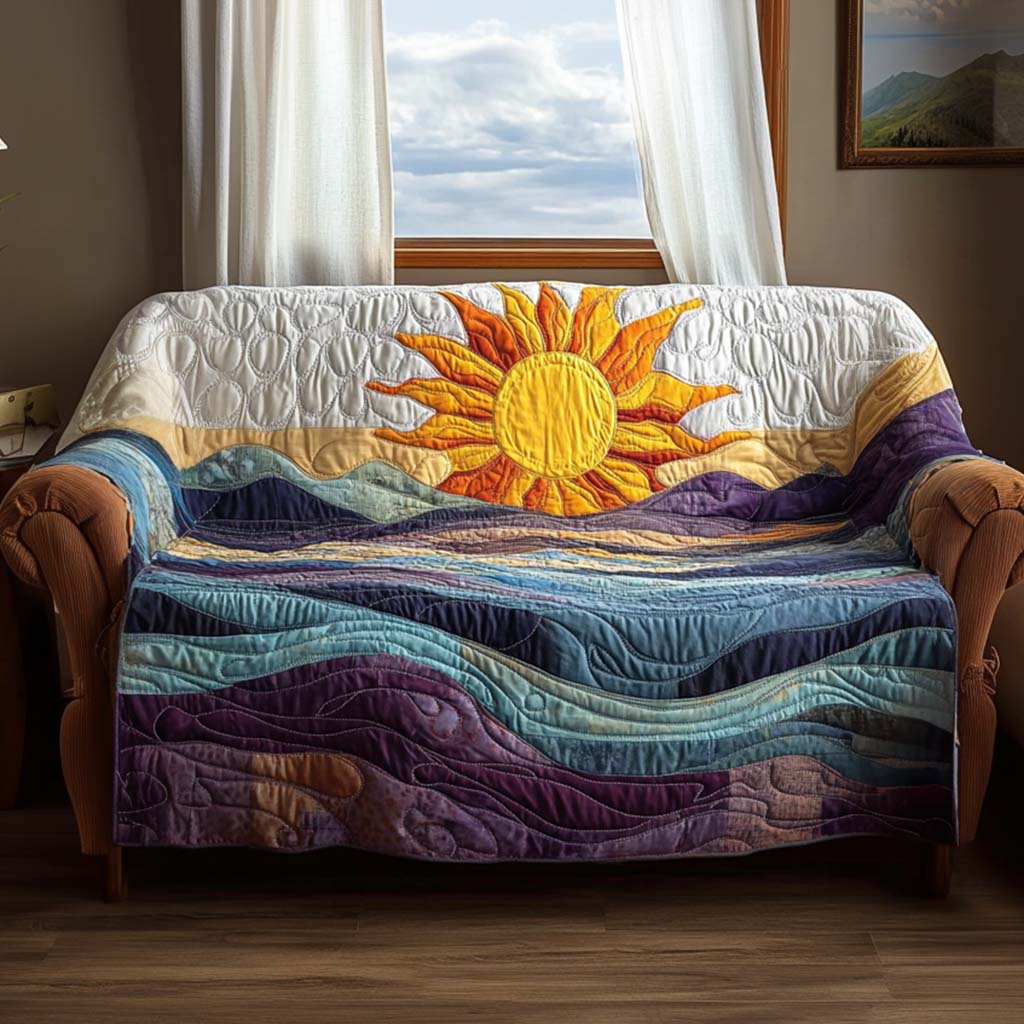 Quilted Sofa Cover with Sun Design