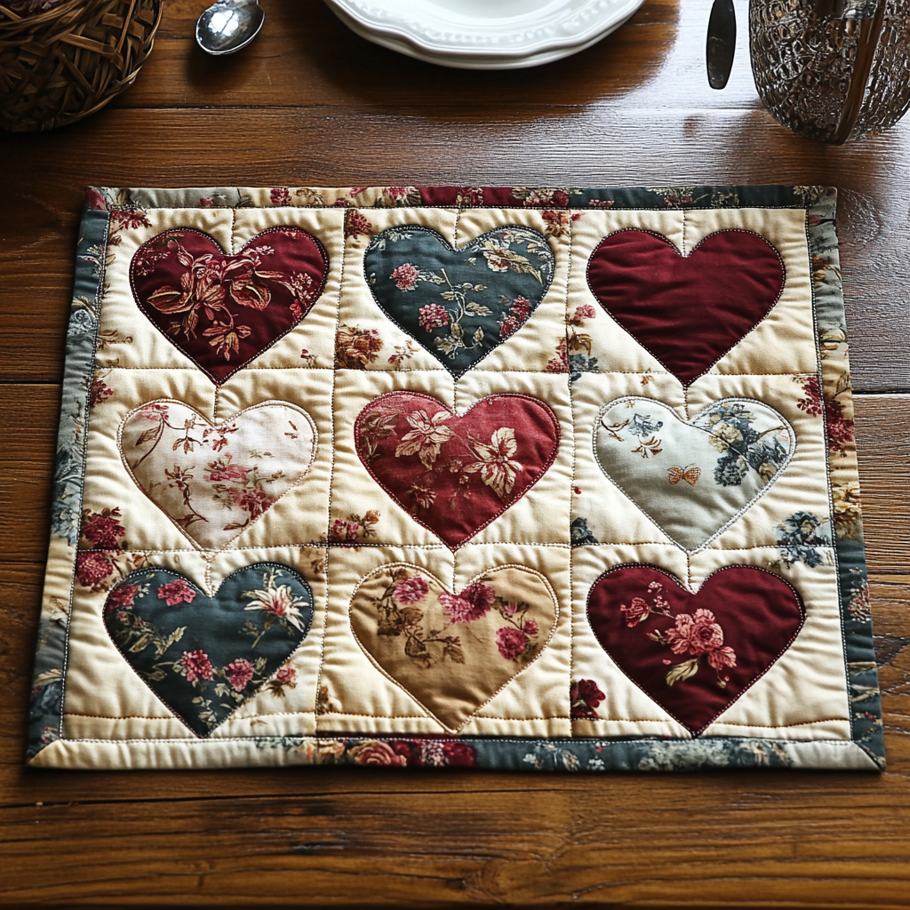 Quilted Placemats – Heartfelt Flowers