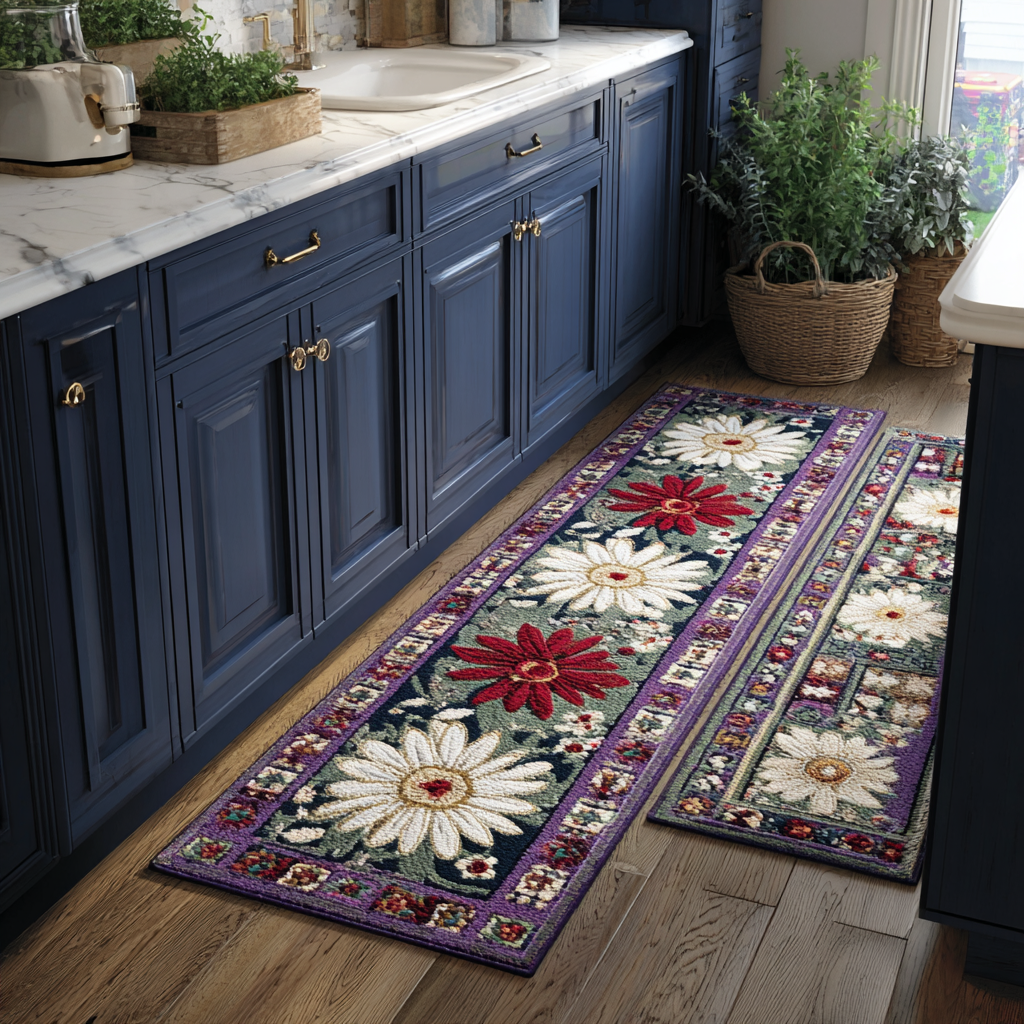 Non-Slip Kitchen Rug – Kitchen Mat Delicate Flowers