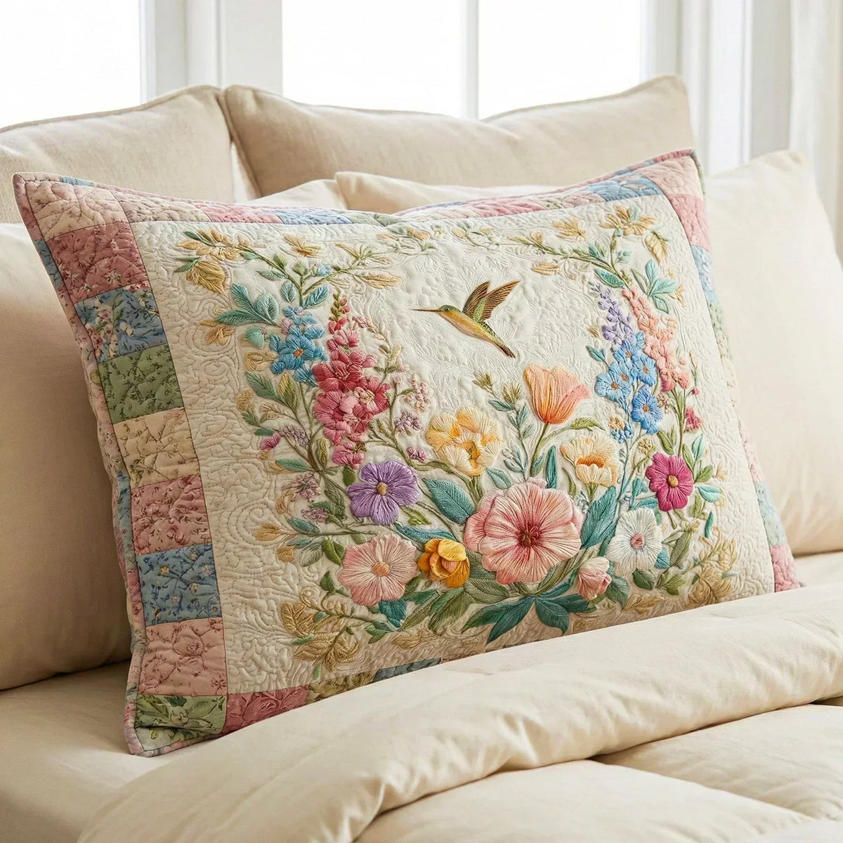 Padded Pillow Cover - Flower Fields