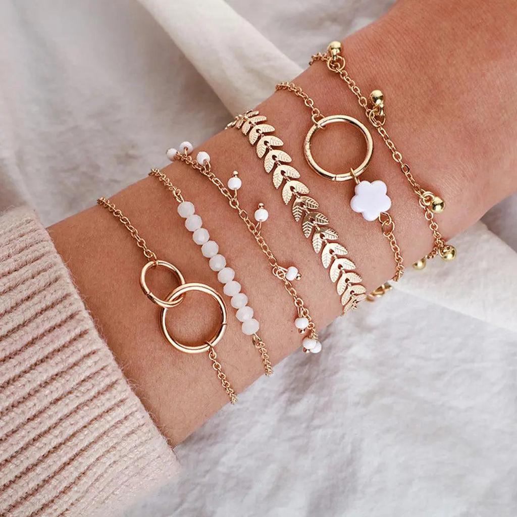 Boho Bracelet Set in Gold Tone