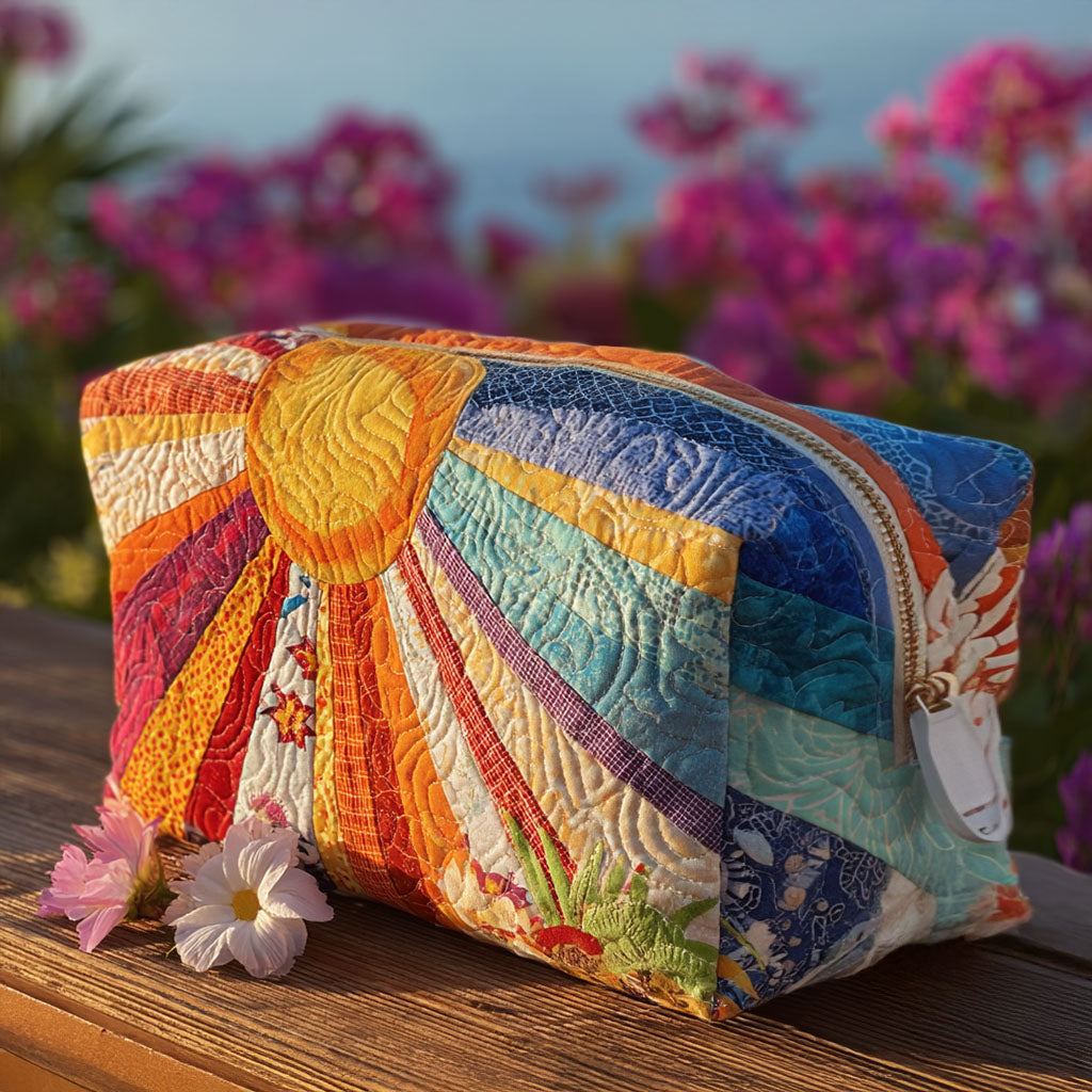 Quilted Makeup Bag with Boho Rays