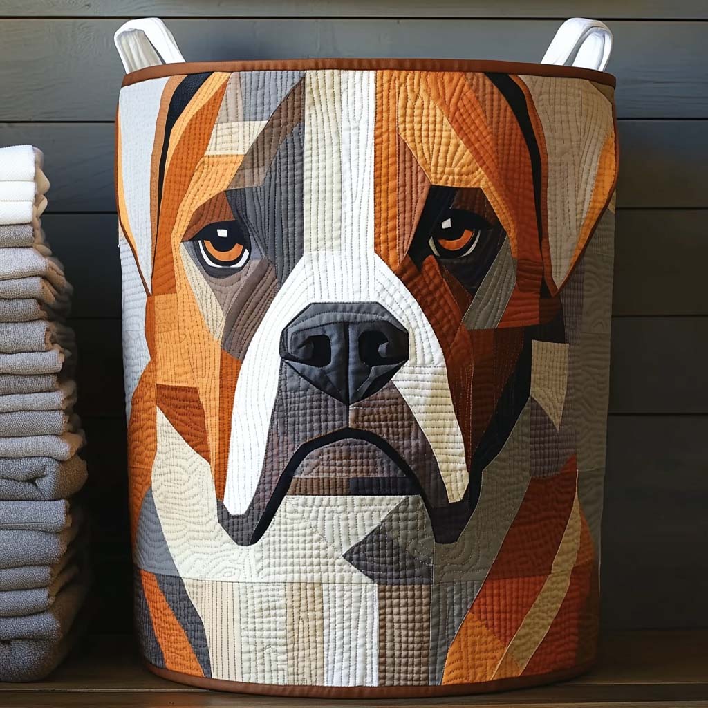 Quilted Laundry Basket with Boxer